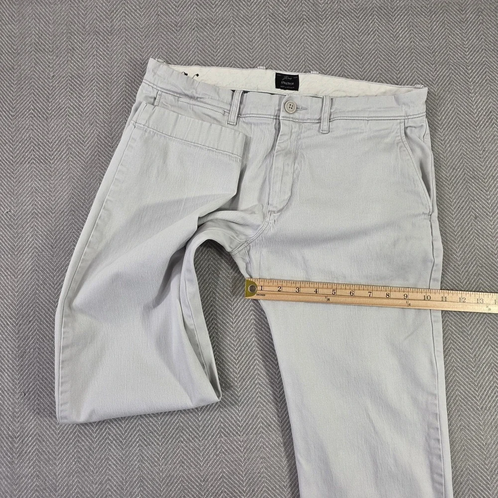 J.Crew 484 Slim Fit Stretch Chino Pants Mens 32x31 Light Gray Cotton Blend